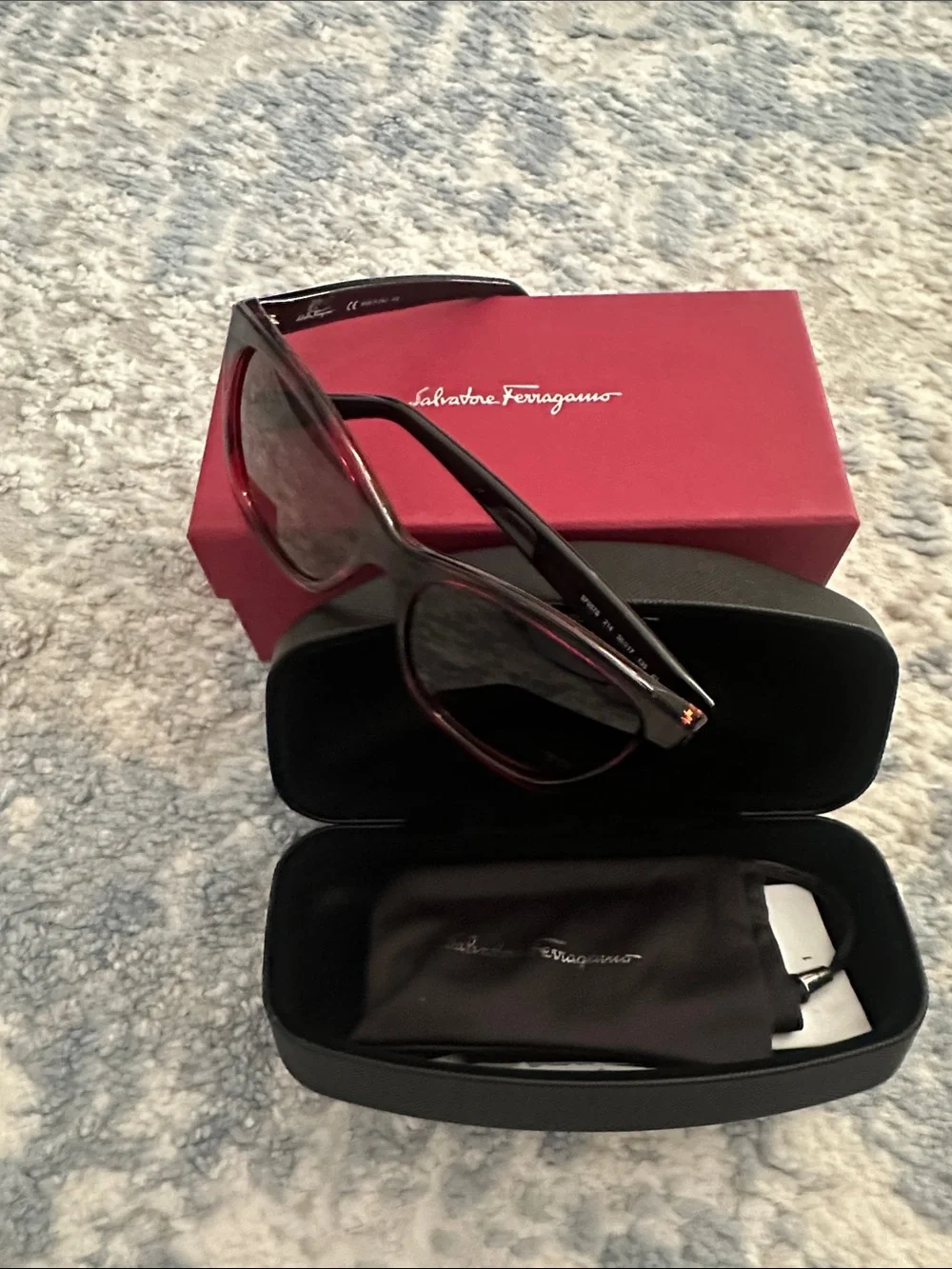 Salvatore Ferragamo Women's Sunglasses - Burgundy and Black Frame
